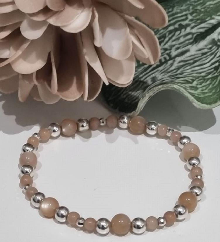 esha jewel Elastikarmband Mondstein