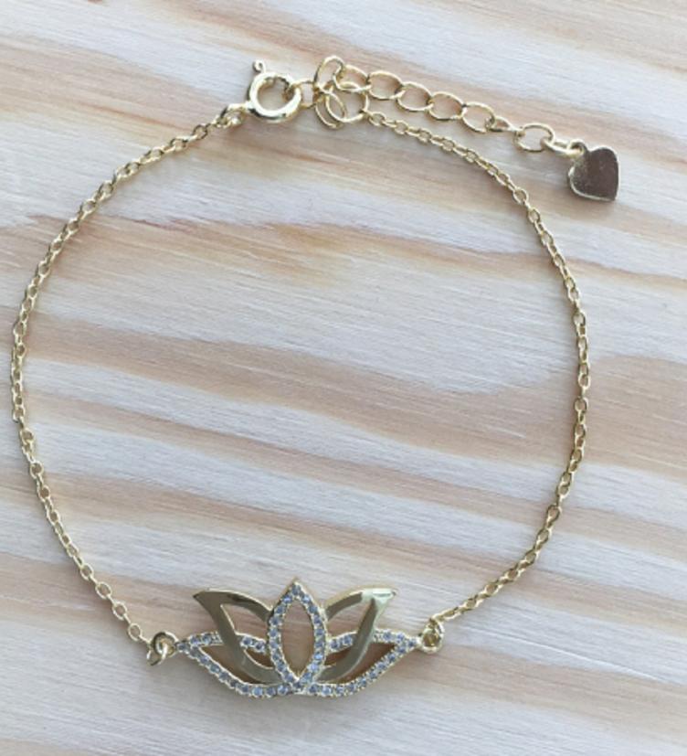 esha jewel Armband Lotusblüte mit Zirkonia Silber 925 - 0