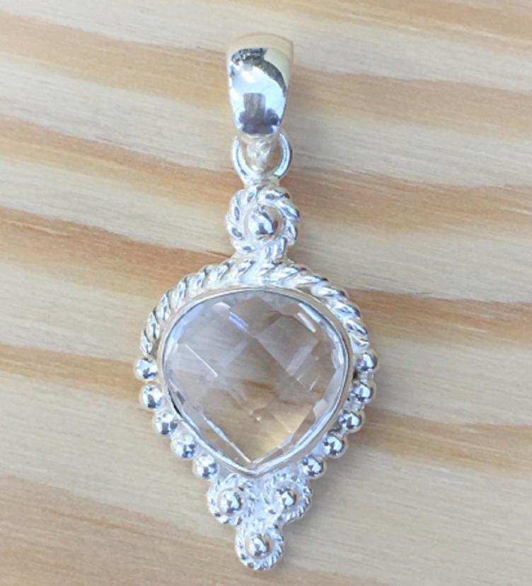 esha jewel Kettenahänger Silber 925 Bergkristall