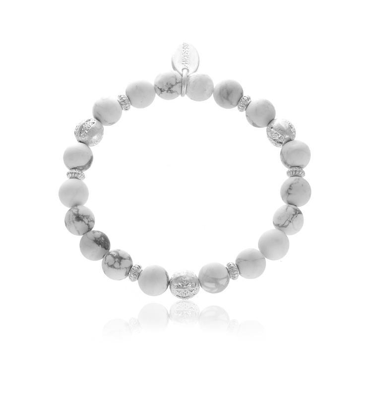 Andreani Armband mit echten Steinen Howlith (Silber)