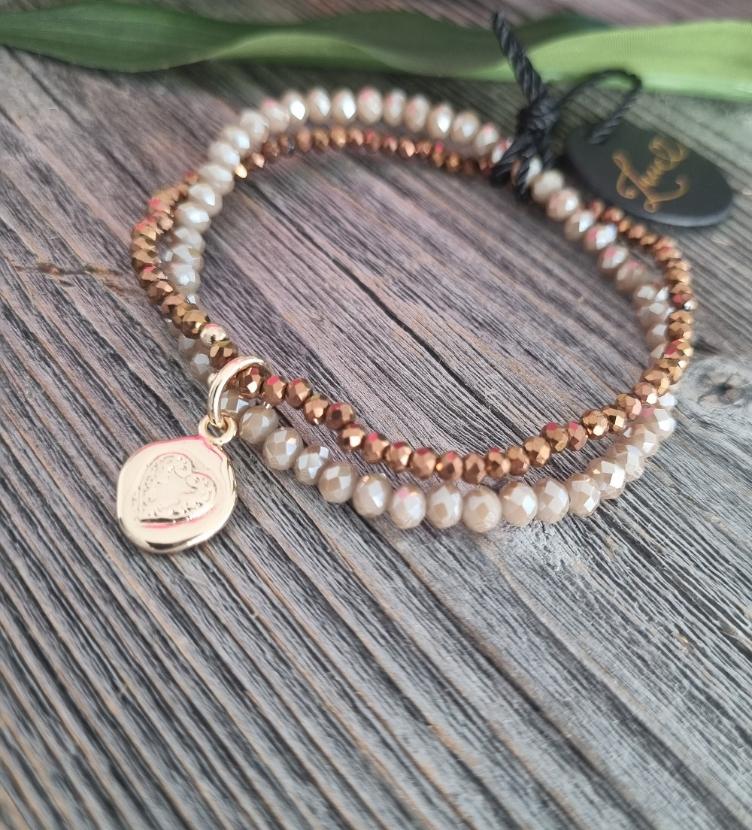 Lucie Glasarmband mit Herz aus Kupfer - 0