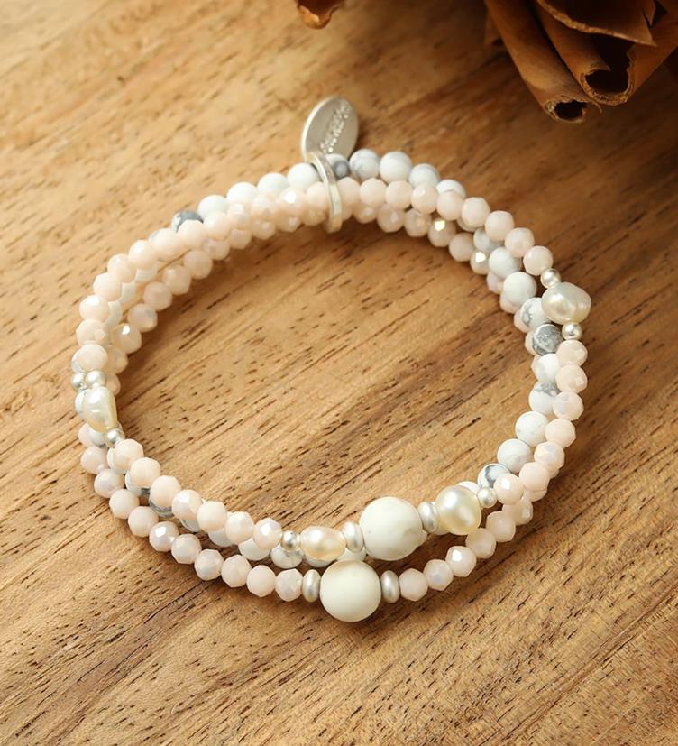 Andreani Armband mit echten Süsswasserperlen, Steinen und Glas