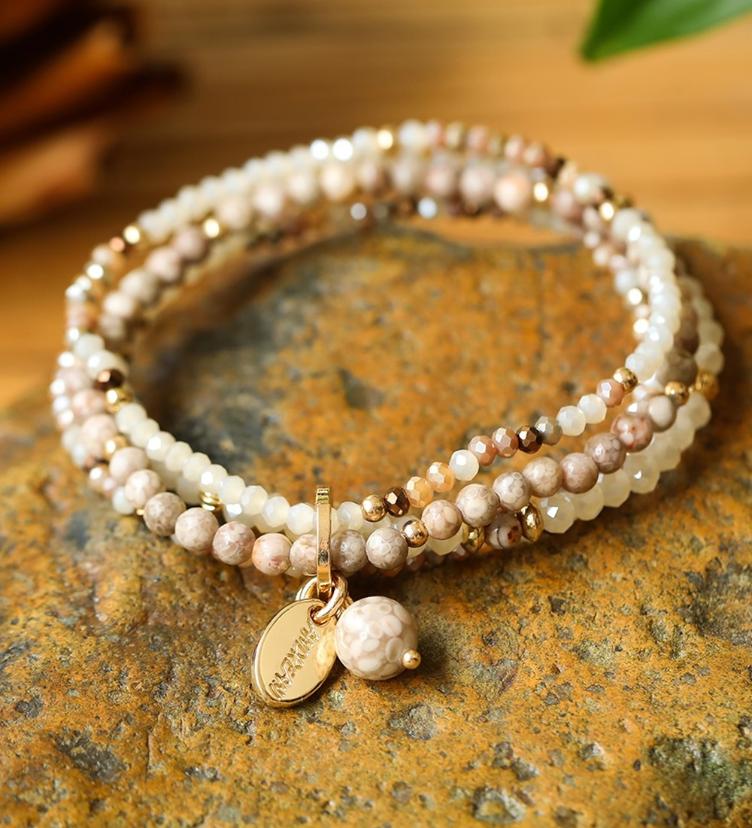 Andreani Elastikarmband grüner Achat