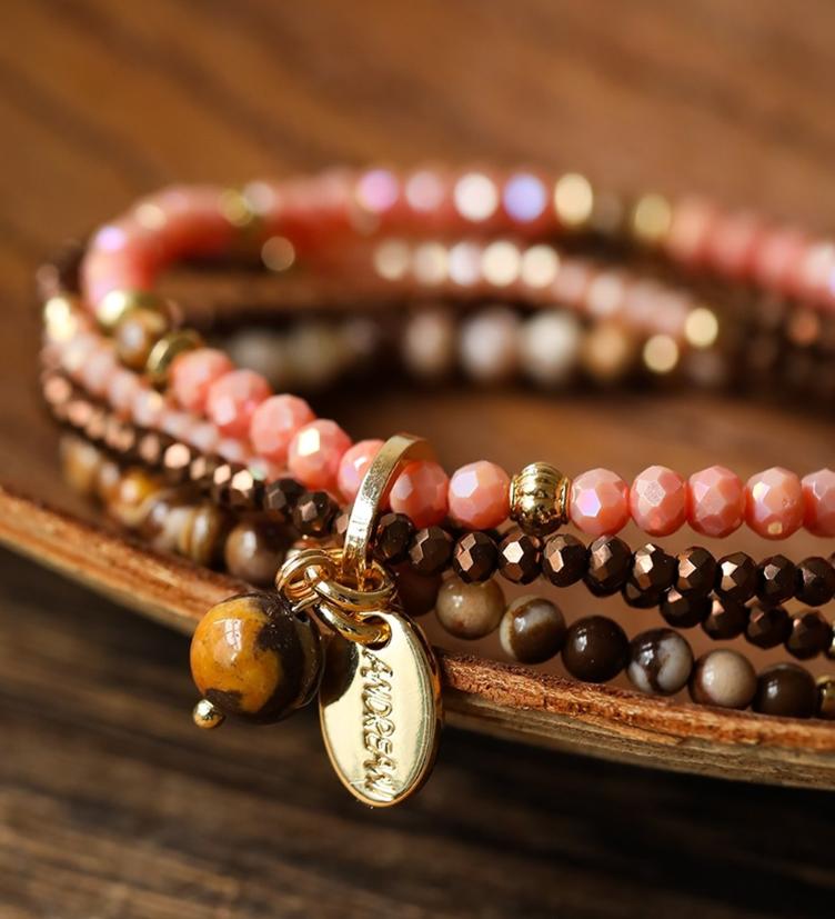 Andreani Elastikarmband mit rotem Achat