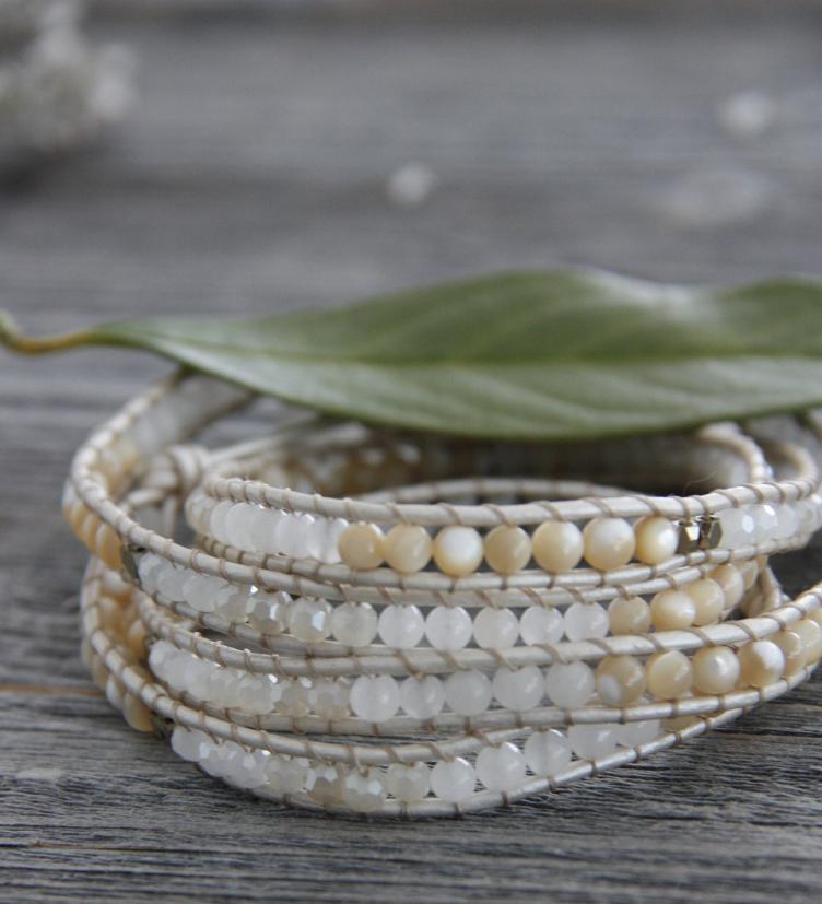 Nakamol Steinarmband mit Lederband - 1