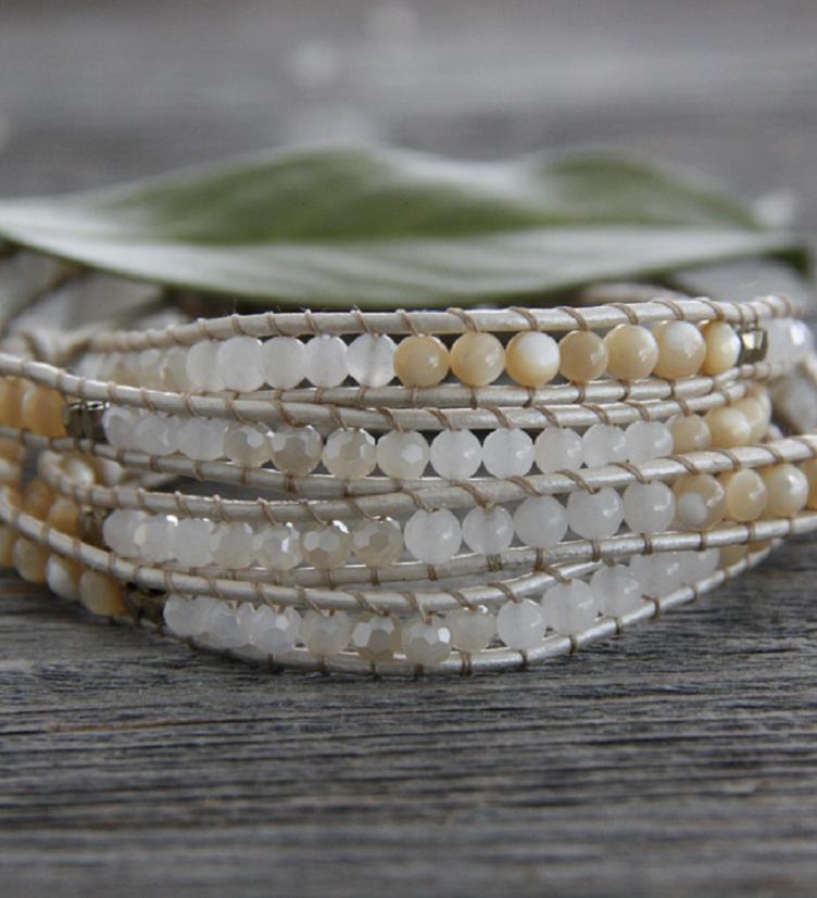 Nakamol Steinarmband mit Lederband - 0