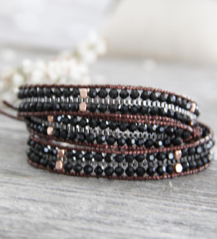 Nakamol Steinarmband aus Lederband - 0