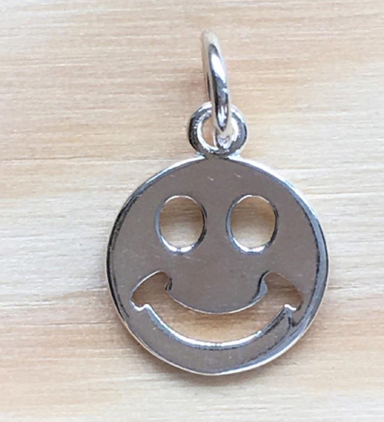 esha jewel Kettenanhänger smiley silber 925 und silber gelb vergoldet