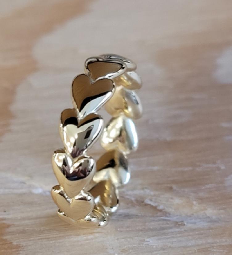 esha jewel Fingerring Silber gelb vergoldet Herz