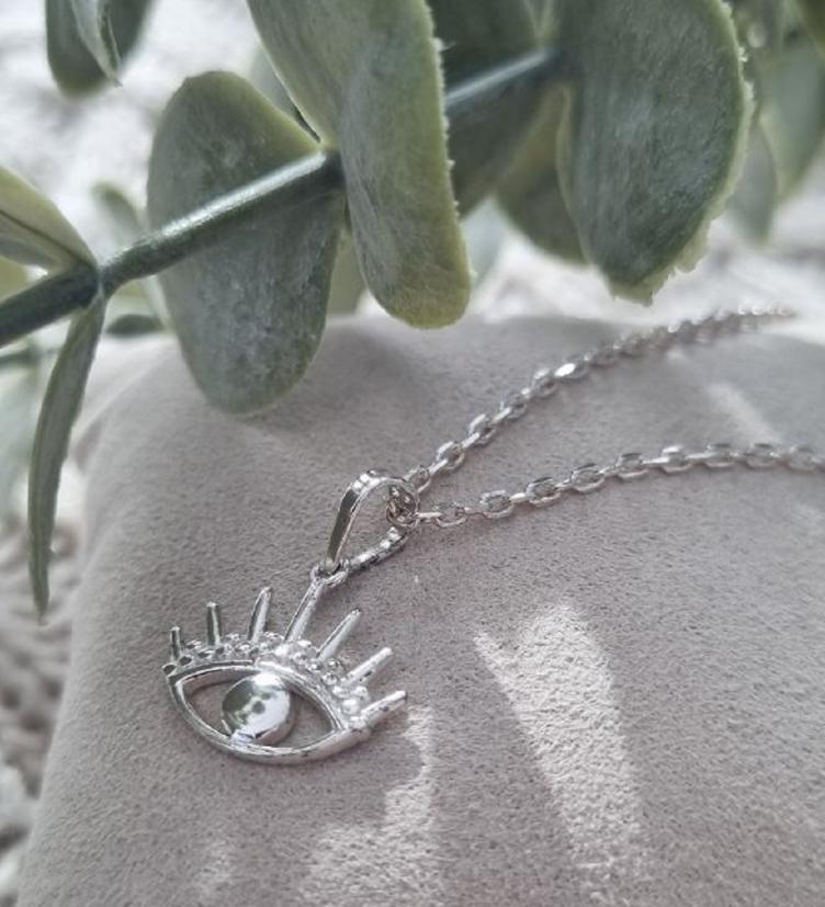 esha jewel Halskette mit Auge Silber